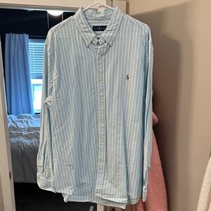 Polo Ralph Lauren Light Blue and White Striped Shirt